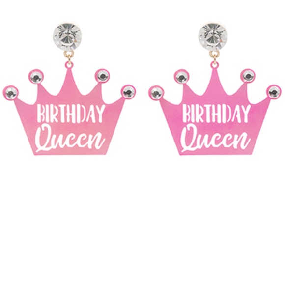 BIRTHDAY QUEEN Crown Earrings - Picture 2 of 2